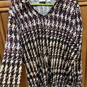Chic Multicolor Houndstooth Blouse
